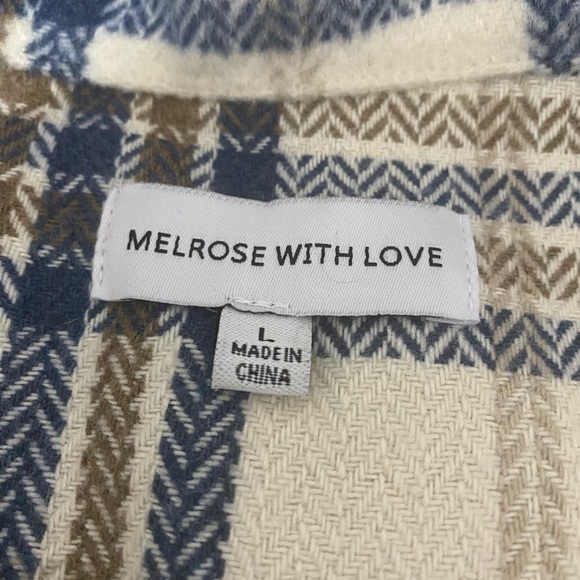 Cream and light blue plaid overcoat/jacket, from Urban Outfitters. - Picture 3 of 4